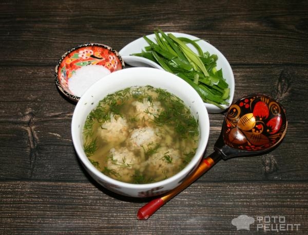 Рецепт: Суп с фрикадельками - Подходит по диете "Стол №5" Рецепт: Суп с фрикадельками - Подходит по диете "Стол №5"