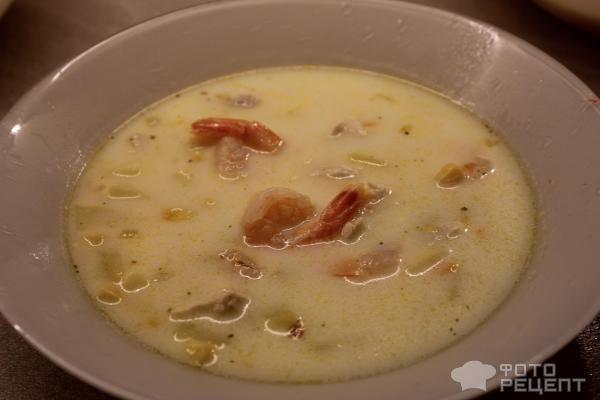 Рецепт: Суп с креветками и сыром - со сливками Рецепт: Суп с креветками и сыром - со сливками