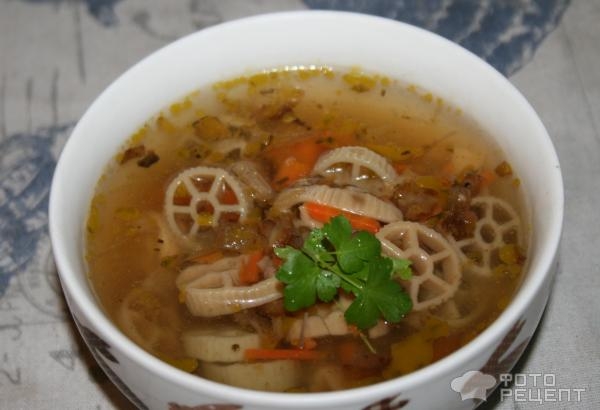 Рецепт: Суп с пастой ротелли - овощной