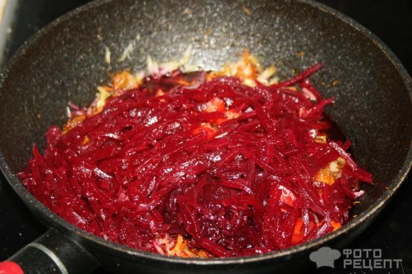 Рецепт: Суп свекольный - с консервированной фасолью Рецепт: Суп свекольный - с консервированной фасолью