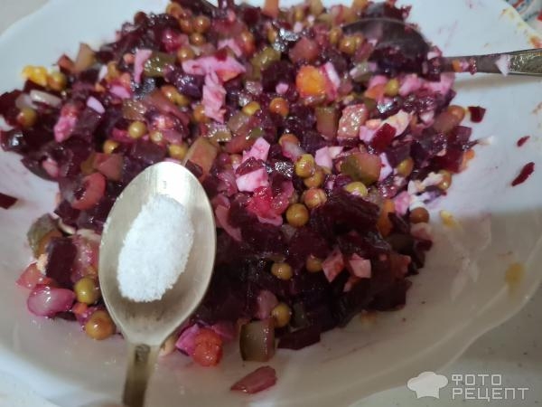 Рецепт: Свекольный салат с яйцами и горошком - В моем исполнении. Рецепт: Свекольный салат с яйцами и горошком - В моем исполнении.