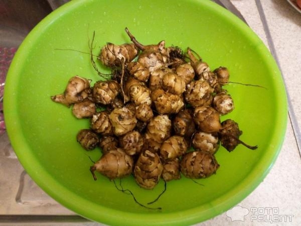 Рецепт: Топенамбур жареный с тыквенными семечками - По-домашнему Рецепт: Топенамбур жареный с тыквенными семечками - По-домашнему