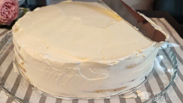 Рецепт: Торт "Молочная девочка" - с клубникой и кремом чиз Рецепт: Торт "Молочная девочка" - с клубникой и кремом чиз