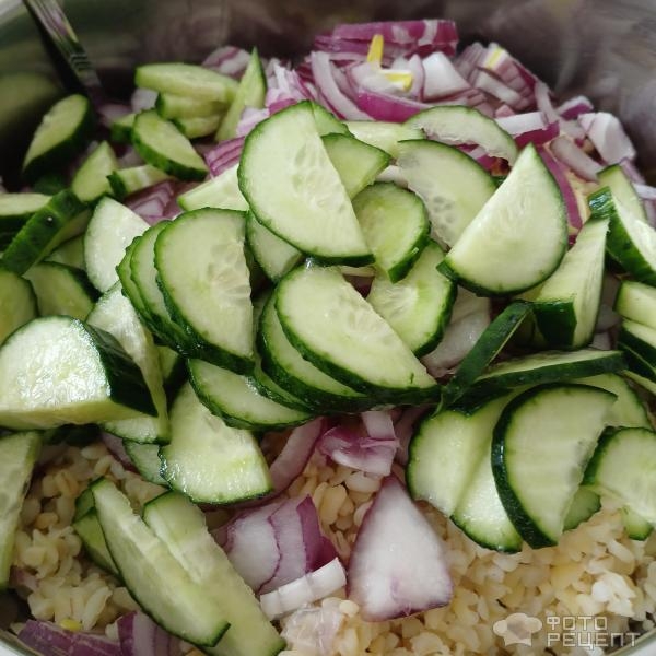 Рецепт: Турецкий салат "Кисир" - С булгуром и свежими овощами. Рецепт: Турецкий салат "Кисир" - С булгуром и свежими овощами.