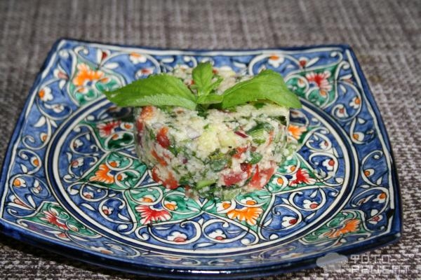 Рецепт: Турецкий салат - С кускусом, овощами и зеленью Рецепт: Турецкий салат - С кускусом, овощами и зеленью