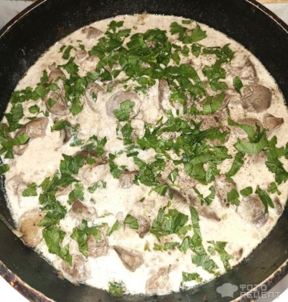 Рецепт: Тушенная куриная печень - Нежная куриная печень с классическим вкусом Рецепт: Тушенная куриная печень - Нежная куриная печень с классическим вкусом