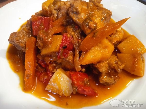 Рецепт: Тушенное мясо с овощам - тушеная свинина с сезонными овощами Рецепт: Тушенное мясо с овощам - тушеная свинина с сезонными овощами