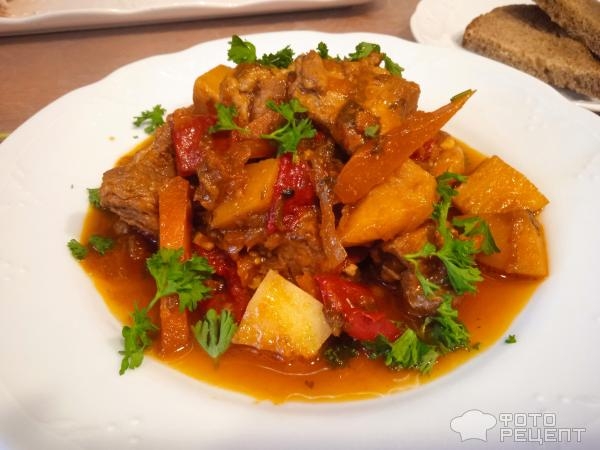 Рецепт: Тушенное мясо с овощам - тушеная свинина с сезонными овощами Рецепт: Тушенное мясо с овощам - тушеная свинина с сезонными овощами