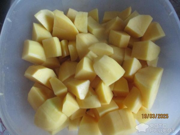 Рецепт: Тушенный картофель с легкими - экономно и вкусно