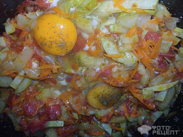 Рецепт: Тушеные овощи с яйцом - Просто и вкусно.