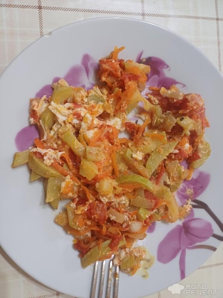 Рецепт: Тушеные овощи с яйцом - Просто и вкусно.