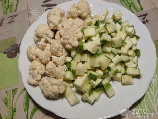 Рецепт: Тушеные овощи - тыква, патиссон, кабачок, морковь, цветная капуста с тушенкой Рецепт: Тушеные овощи - тыква, патиссон, кабачок, морковь, цветная капуста с тушенкой