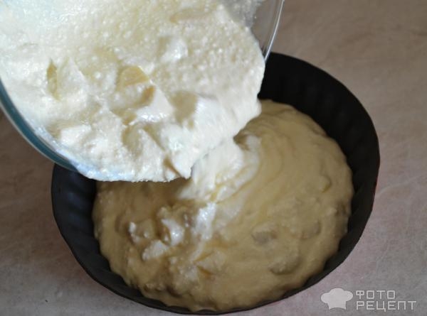 Рецепт: Творожная запеканка без муки и манки - С яблоками, корицей и медом