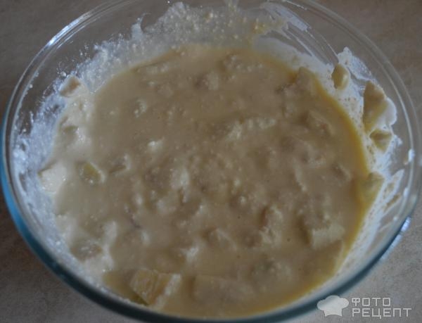 Рецепт: Творожная запеканка без муки и манки - С яблоками, корицей и медом