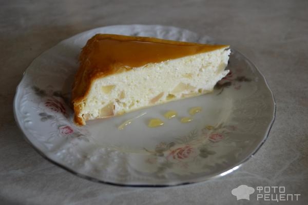 Рецепт: Творожная запеканка без муки и манки - С яблоками, корицей и медом