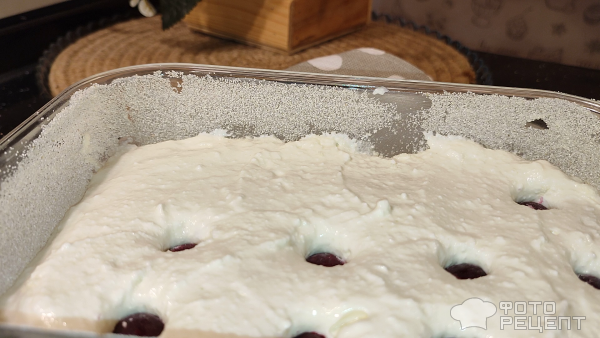 Рецепт: Творожная запеканка "Воздушная" - с вишней Рецепт: Творожная запеканка "Воздушная" - с вишней