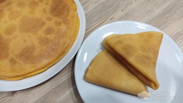 Рецепт: Тыквенные блины - на кипятке Рецепт: Тыквенные блины - на кипятке