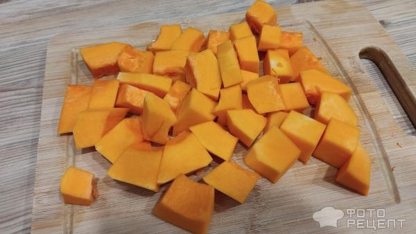 Рецепт: Тыквенный суп-крем - С курицей Рецепт: Тыквенный суп-крем - С курицей