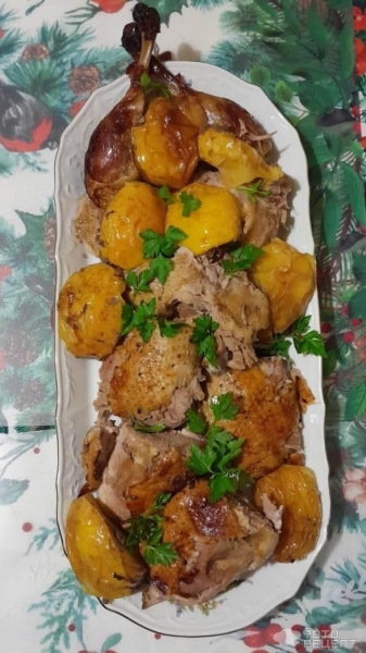 Рецепт: Утка в рукаве с яблоками - По-домашнему Рецепт: Утка в рукаве с яблоками - По-домашнему