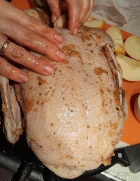 Рецепт: Утка в рукаве с яблоками - По-домашнему Рецепт: Утка в рукаве с яблоками - По-домашнему