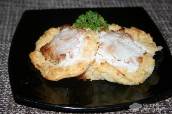 Рецепт: Ватрушки картофельные - с куриным фаршем