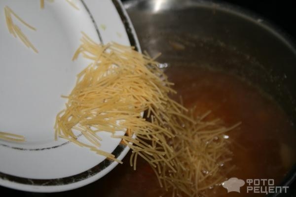 Рецепт: Вермишелевый суп на курином бульоне - насыщенный вкус Рецепт: Вермишелевый суп на курином бульоне - насыщенный вкус