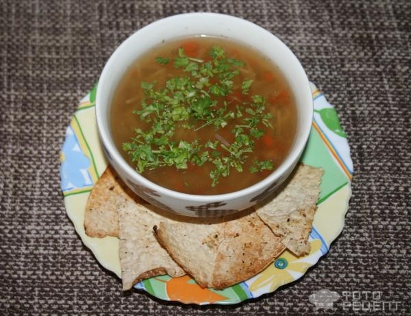 Рецепт: Вермишелевый суп на курином бульоне - насыщенный вкус Рецепт: Вермишелевый суп на курином бульоне - насыщенный вкус