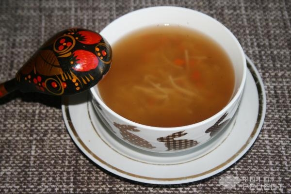 Рецепт: Вермишелевый суп на курином бульоне - насыщенный вкус Рецепт: Вермишелевый суп на курином бульоне - насыщенный вкус