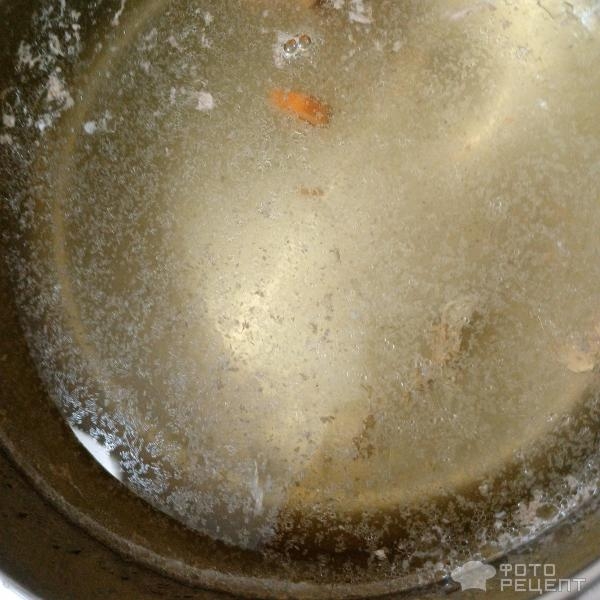 Рецепт: Вермишелевый суп на курином бульоне - С сухариками Рецепт: Вермишелевый суп на курином бульоне - С сухариками