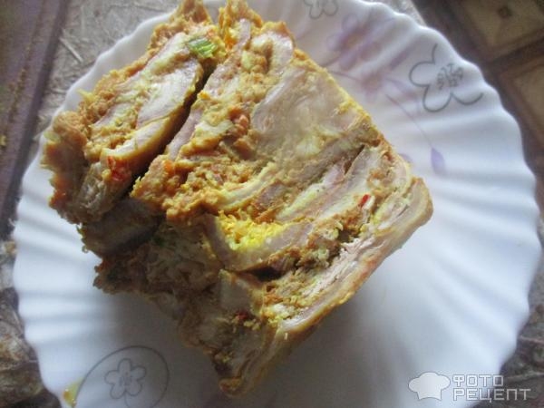 Рецепт: Закуска из свиной шкурки - острая закуска