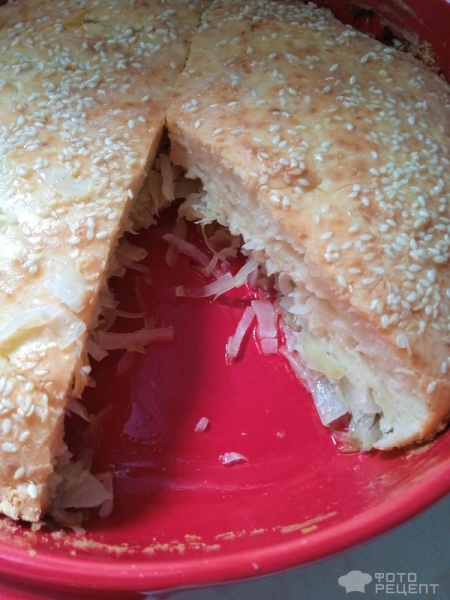 Рецепт: Заливной пирог с капустой - Быстрый и вкусный ленивый пирог капустный Рецепт: Заливной пирог с капустой - Быстрый и вкусный ленивый пирог капустный