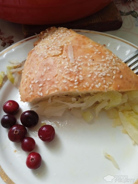 Рецепт: Заливной пирог с капустой - Быстрый и вкусный ленивый пирог капустный Рецепт: Заливной пирог с капустой - Быстрый и вкусный ленивый пирог капустный