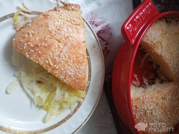 Рецепт: Заливной пирог с капустой - Быстрый и вкусный ленивый пирог капустный Рецепт: Заливной пирог с капустой - Быстрый и вкусный ленивый пирог капустный