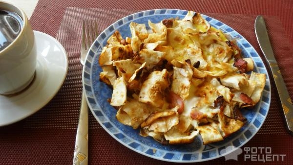 Рецепт: Завтрак из бекона с лавашом - Быстро, просто и сытно. Рецепт: Завтрак из бекона с лавашом - Быстро, просто и сытно.