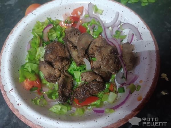 Рецепт: Жареная печень в зелени - Витаминная