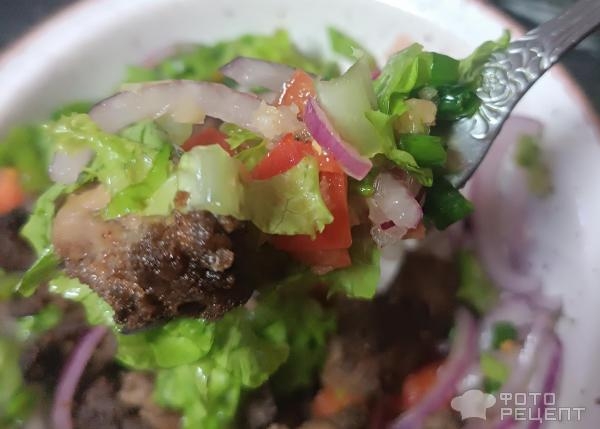 Рецепт: Жареная печень в зелени - Витаминная