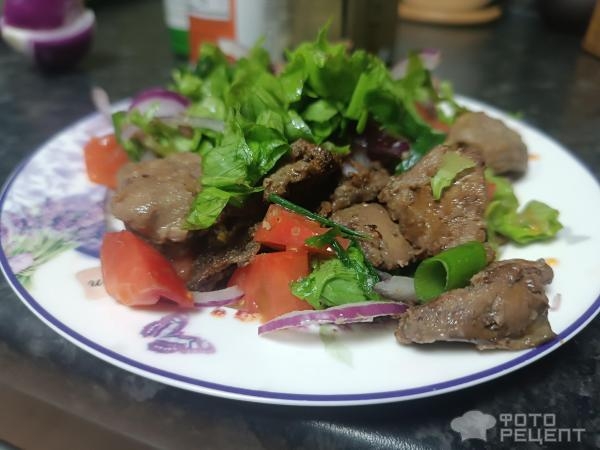 Рецепт: Жареная печень в зелени - Витаминная