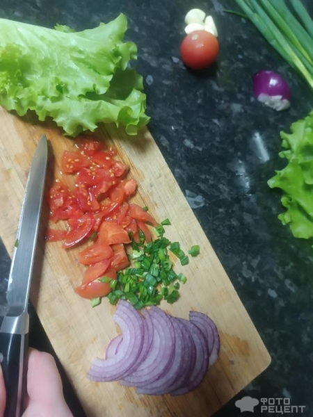 Рецепт: Жареная печень в зелени - Витаминная