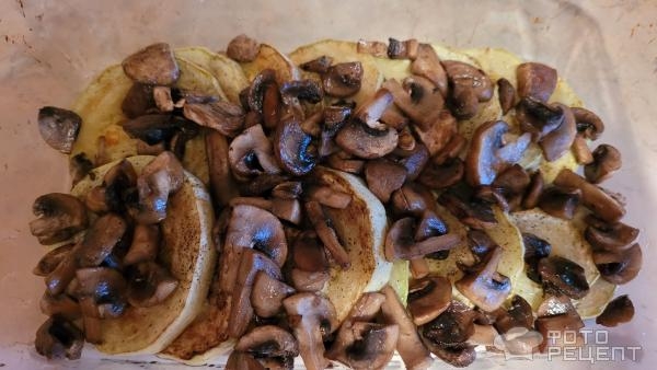 Рецепт: Жареные кабачки в грибном соусе - ароматное блюдо в духовке