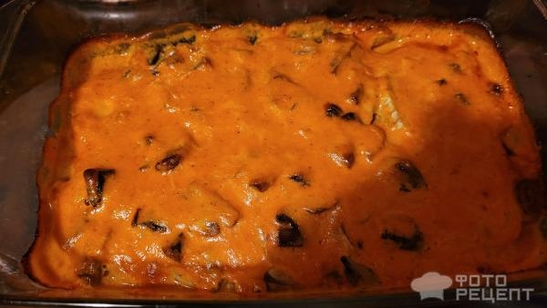 Рецепт: Жареные кабачки в грибном соусе - ароматное блюдо в духовке