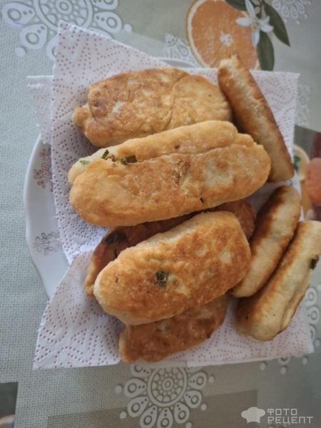 Рецепт: Жареные пирожки с яйцом и зеленым луком - Готовлю с любовью.