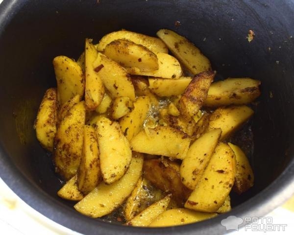 Рецепт: Жареный картофель в мультиварке - с ароматной приправой Рецепт: Жареный картофель в мультиварке - с ароматной приправой
