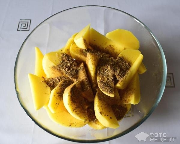 Рецепт: Жареный картофель в мультиварке - с ароматной приправой Рецепт: Жареный картофель в мультиварке - с ароматной приправой