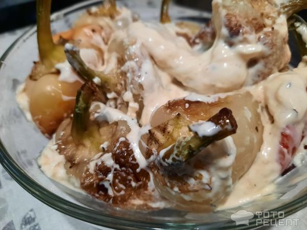 Рецепт: Жареный перец - В сметанно-майонезной заливке!