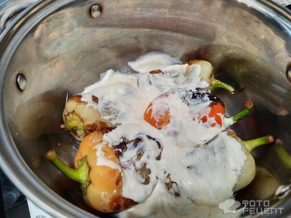 Рецепт: Жареный перец - В сметанно-майонезной заливке!