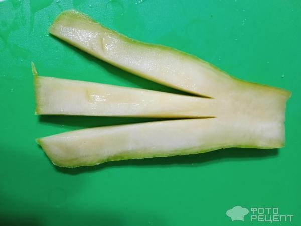 Рецепт: Жареный веер из кабачка - "Ладошка инопланетянина" в сырной корочке