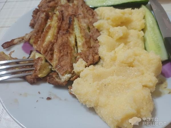 Рецепт: Жареный веер из кабачка - В моем исполнении. Рецепт: Жареный веер из кабачка - В моем исполнении.