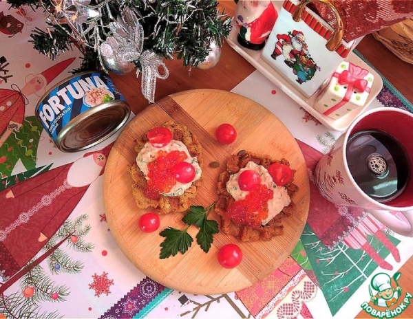 Рийет с тунцом к кукурузным вафлям