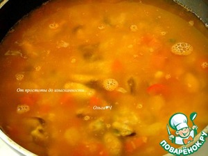 Рис мелосо с мидиями и овощами Рис мелосо с мидиями и овощами