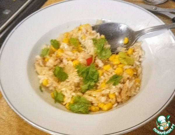 Рис с крабовым мясом и кукурузой Рис с крабовым мясом и кукурузой